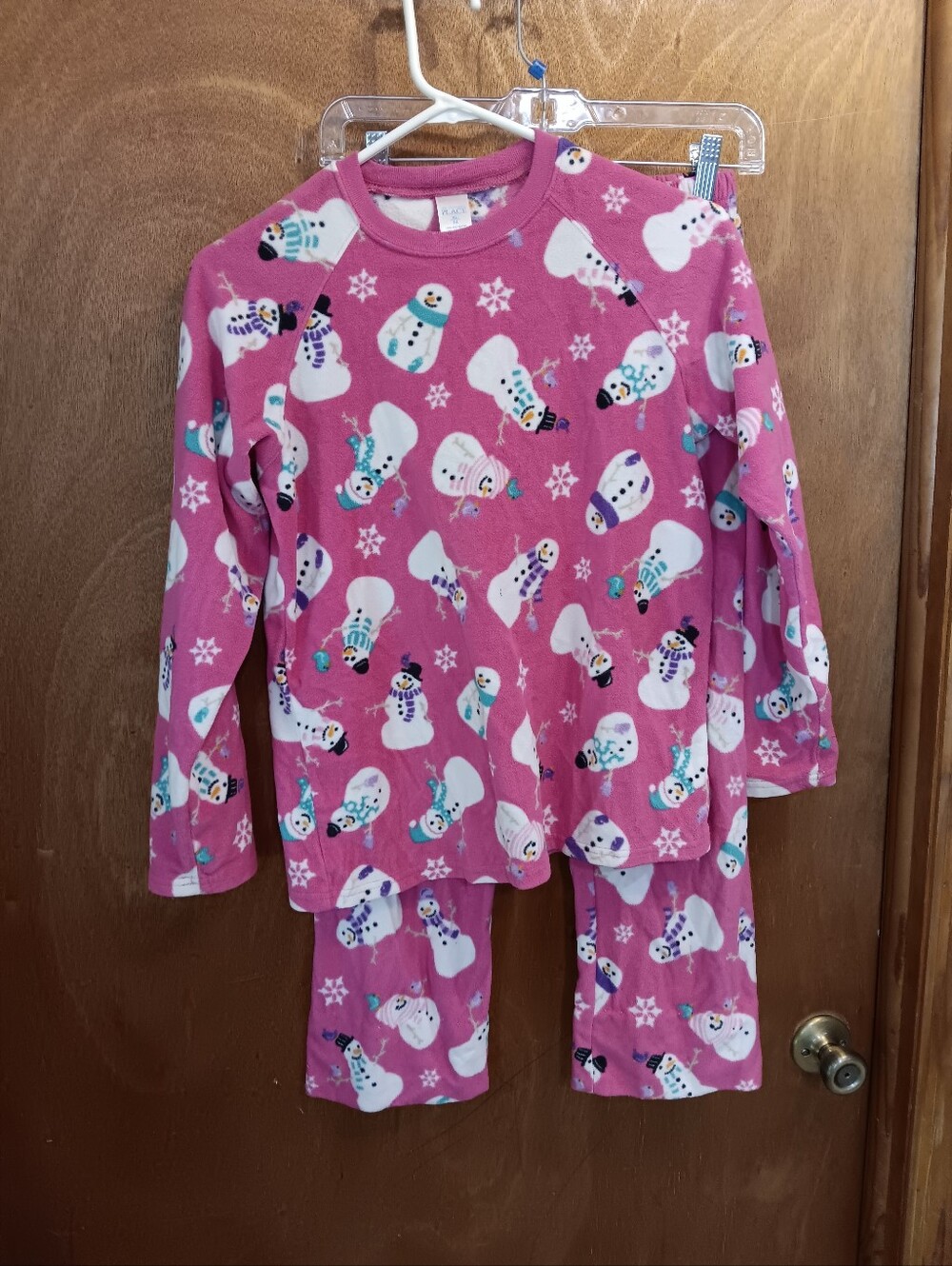 The Children's Place Pink Snowman Print Pajama Set
